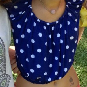 Blue and white polka dot shirt- Urban Outfitters