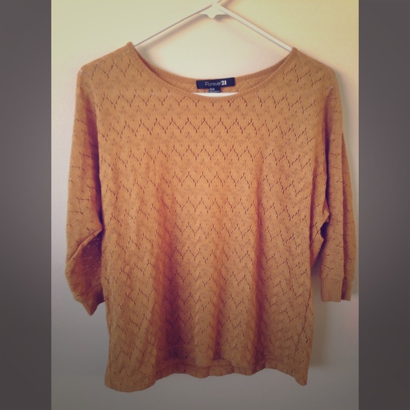 Forever 21 mustard quarter sleeve