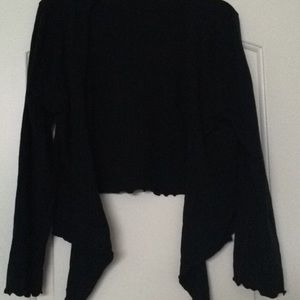 Black short long sleeve cardigan