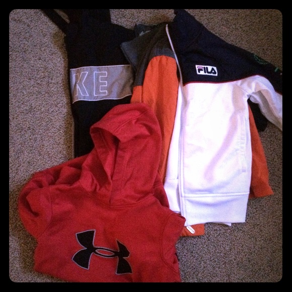 Boys Under Amour, Fila & Nike outerwear