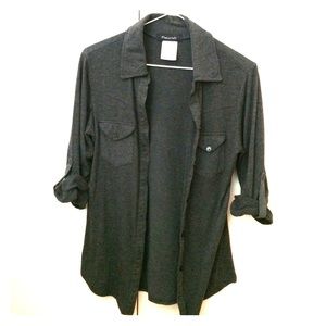 Flourish soft gray button shirt