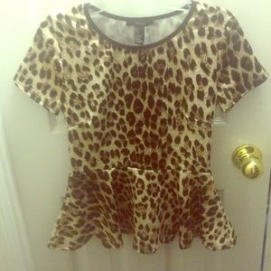 Animal print peplum top