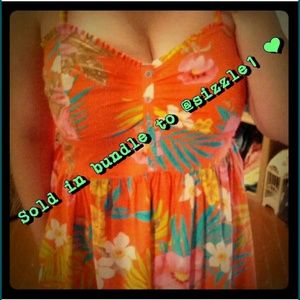 **Sold**Orange floral summer dress