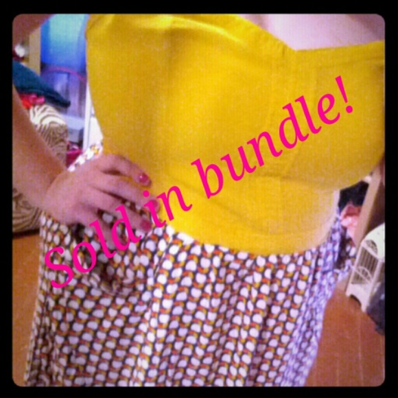 Apple print strapless dress