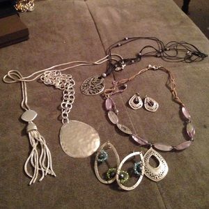 Bundle 4 Silpada necklaces and 2 pair of earrings