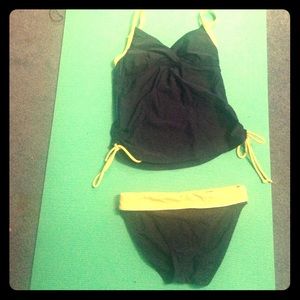 Tankini navy and lime
