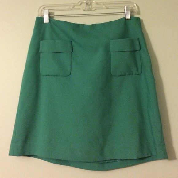 RESERVED Cute Mint Skirt with Front Pockets