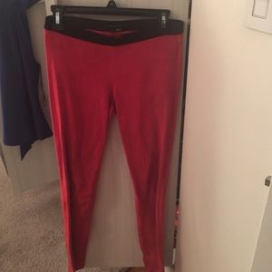 Red theory suede pants
