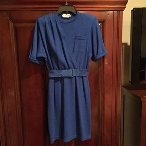 St. John Vtg cobalt blue Santana knit dress
