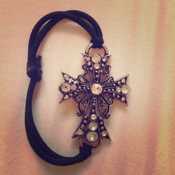 Cross Jeweled Tight Bracelet