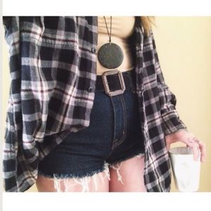 BDG High Waisted Distressed Denim Shorts