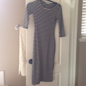 Black and Creme striped dress