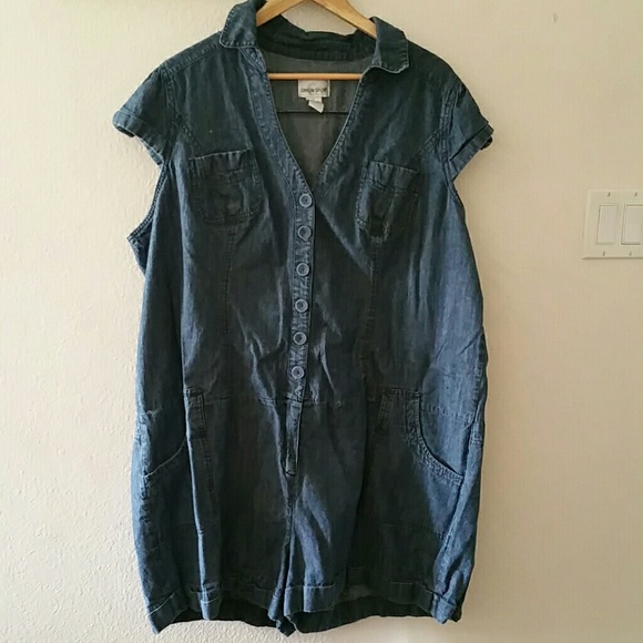 Plus sized jean romper