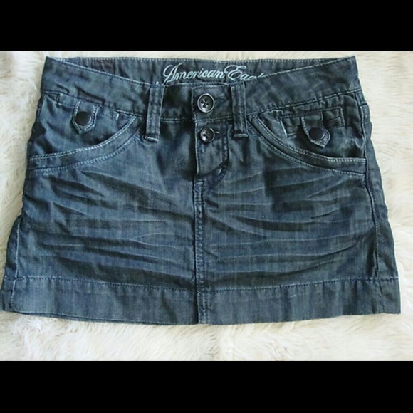 American Eagle Dark blue washed denim skirt - Picture 1 of 3