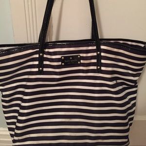Adorable black & white stripe Kate Spade bag!