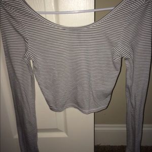 Pacsun white w/ black stripes crop top