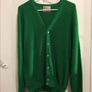 Green boyfriend vintage v neck cardigan