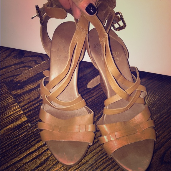 Saks Fifth Avenue Tan Wedges