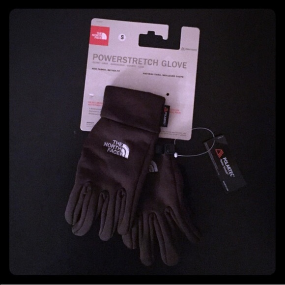 North Face Brown Power Stretch Gloves