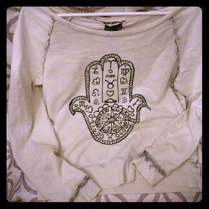 Comfy off shoulder the Hamsa Sweater