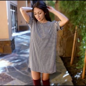 Black striped dress top