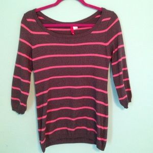 Grey & pink stripes sweater