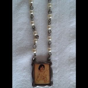 Victorian vintage style picture Charm Necklace