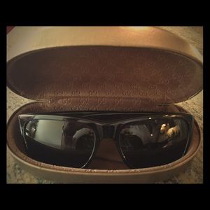 Authentic Gucci black sunglasses with case!