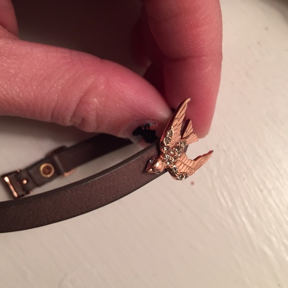 Fossil Rose gold and leather bracelet