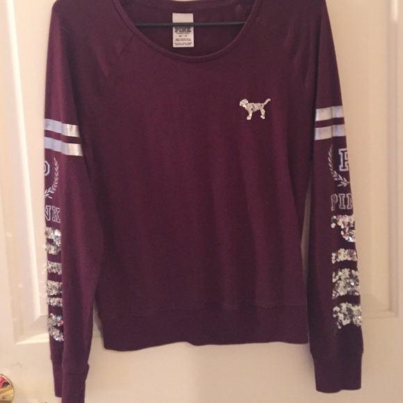 XSmall VS PINK long sleeve sequin tee
