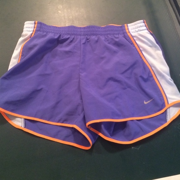 Blue and orange running shorts