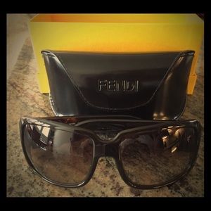 Authentic FENDI black sunglasses with case & box!
