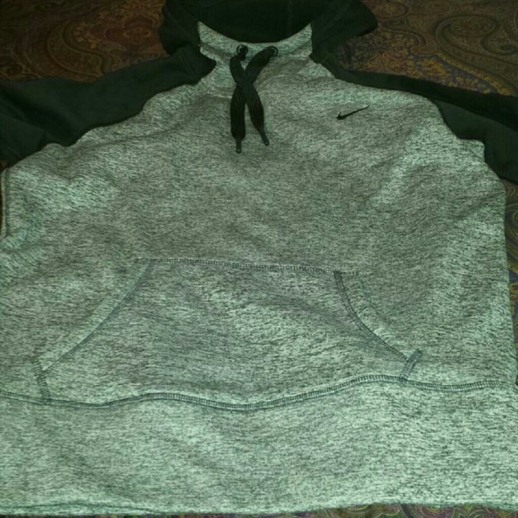 Nike Sweaters - Dri fit Gray and black nike hoodie size large