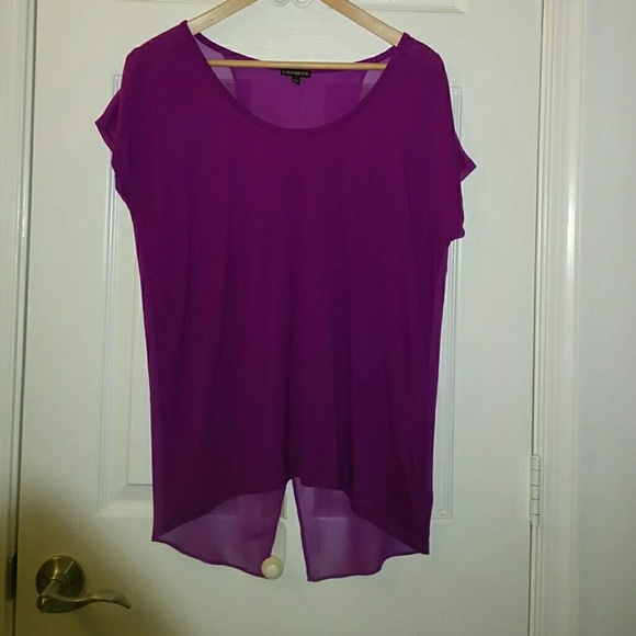 Magenta open back shirt