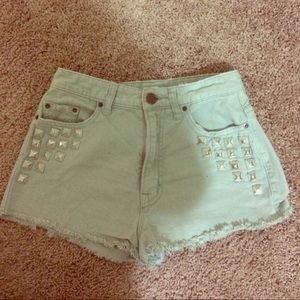 Urban outfitters high wasted mint green w/ studs