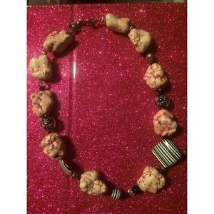 CUTE pink and black stone necklace