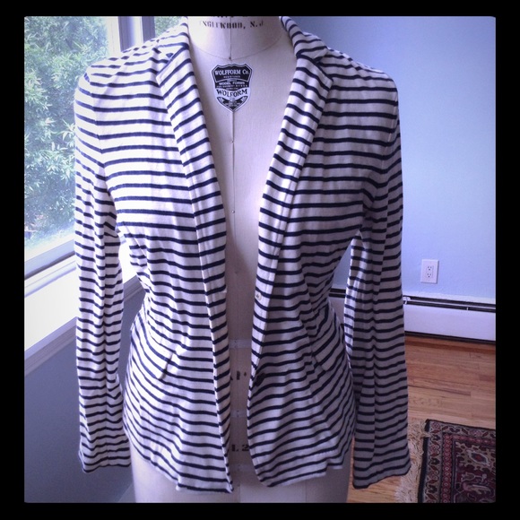 J. Crew Nautical Navy Striped Blazer