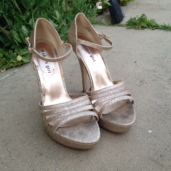 Madden Girl gold stilettos