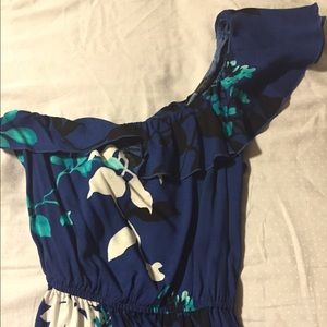 Off shoulder blue dress