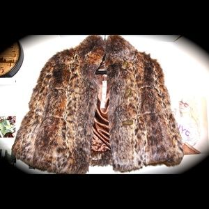 Aqua faux fur coat