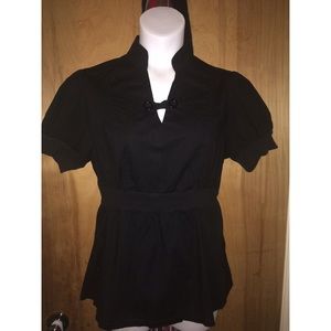 Casual Black Plus Size Top