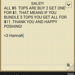 All $5 tops are buy 3 for $11.