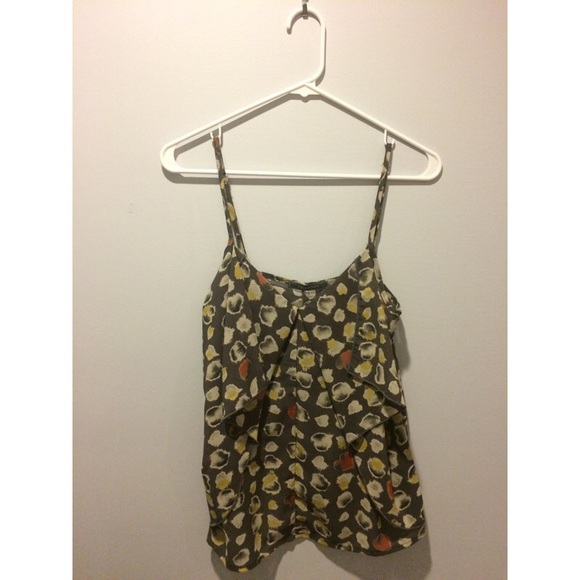 Grey Sheer Tank Top with adjustable straps