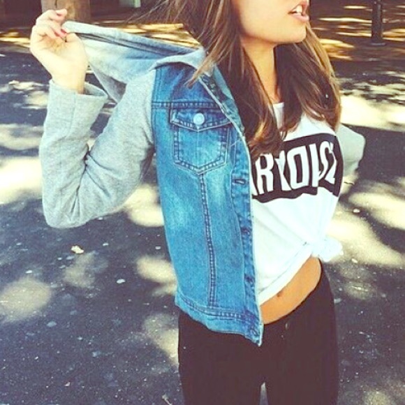 American Eagle Jean Jacket Hoodie