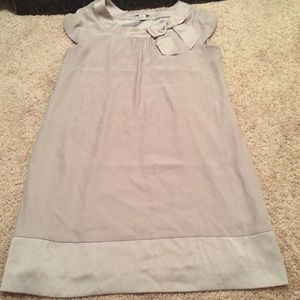 ❤️sold❤️ Silky feeling tan dress with bow on neck
