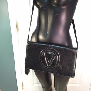 Valentino Black Leather Clutch or Crossbody Bag!