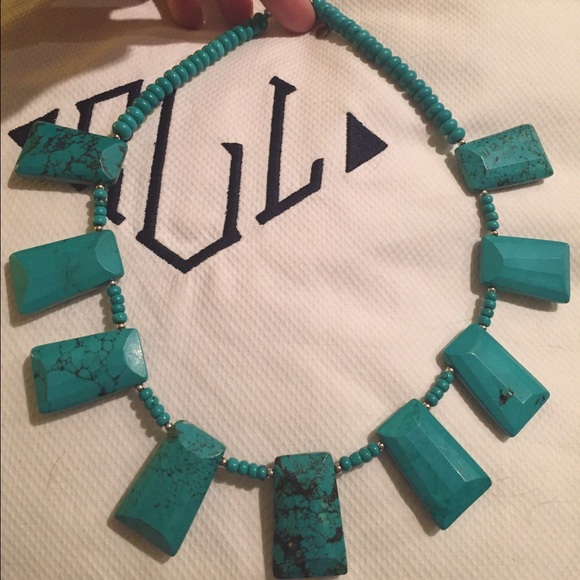 Genuine turquoise necklace with massive stones