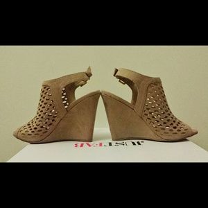 JustFab Taupe Wedges