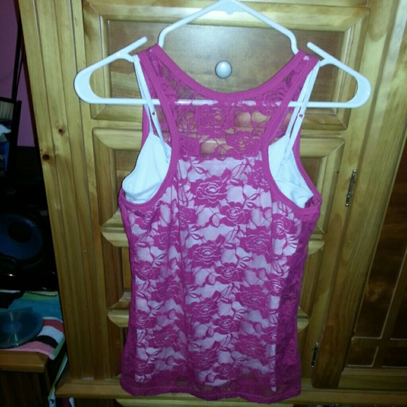 Lace Pink Tank Top - Picture 4 of 4