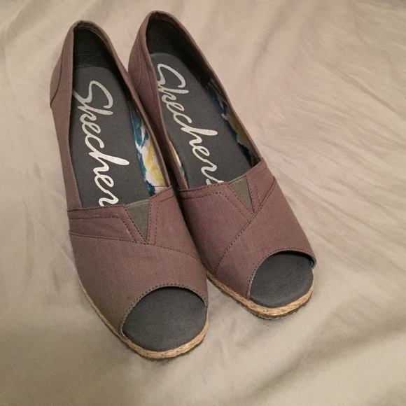 Skechers Shoes - Gray wedges! Like new!